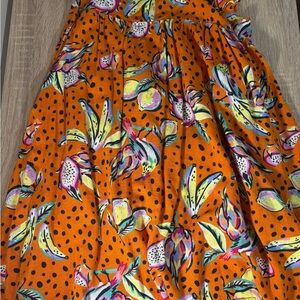 Orange Fruit Print Dress